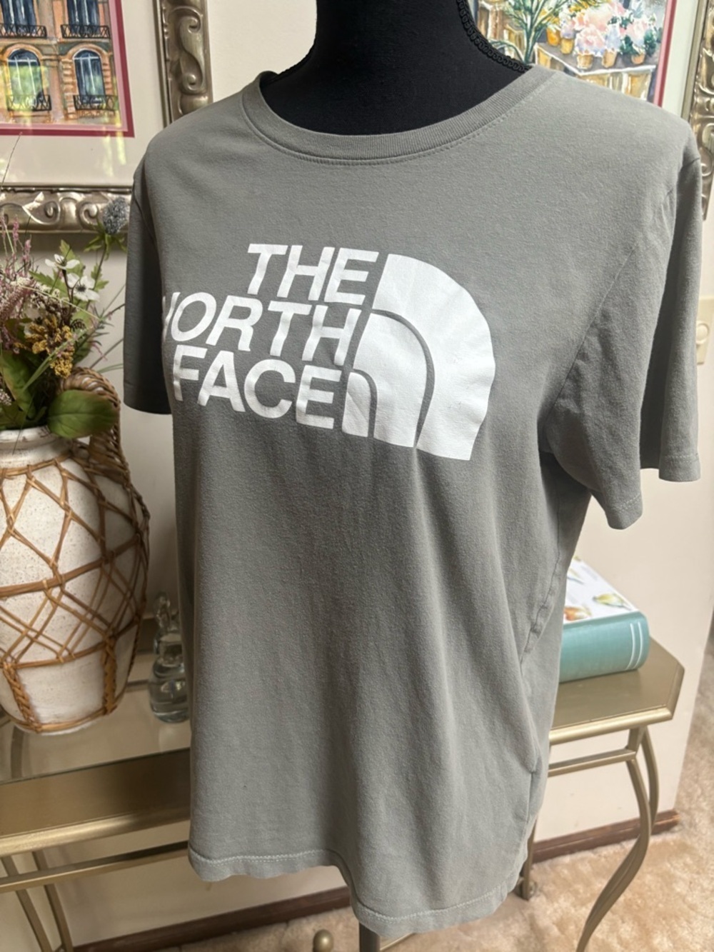 The North Face Grey Crew Neck Logo T-Shirt Women’s Size Small - Picture 2 of 5